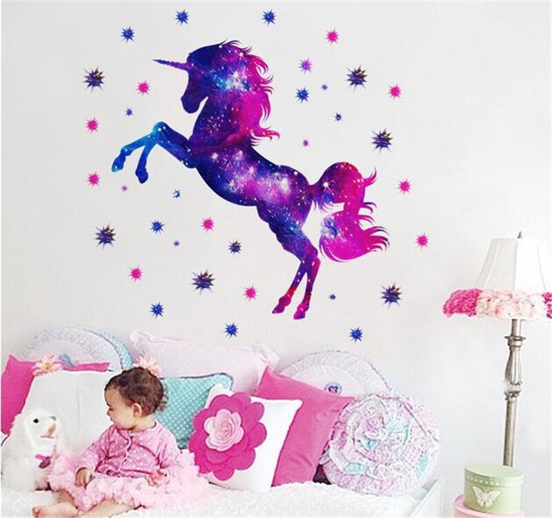 Unicorn väggdekor konst väggmålning sovrum väggdekoration väggdekorationer för barnrum konst väggmålning: 3