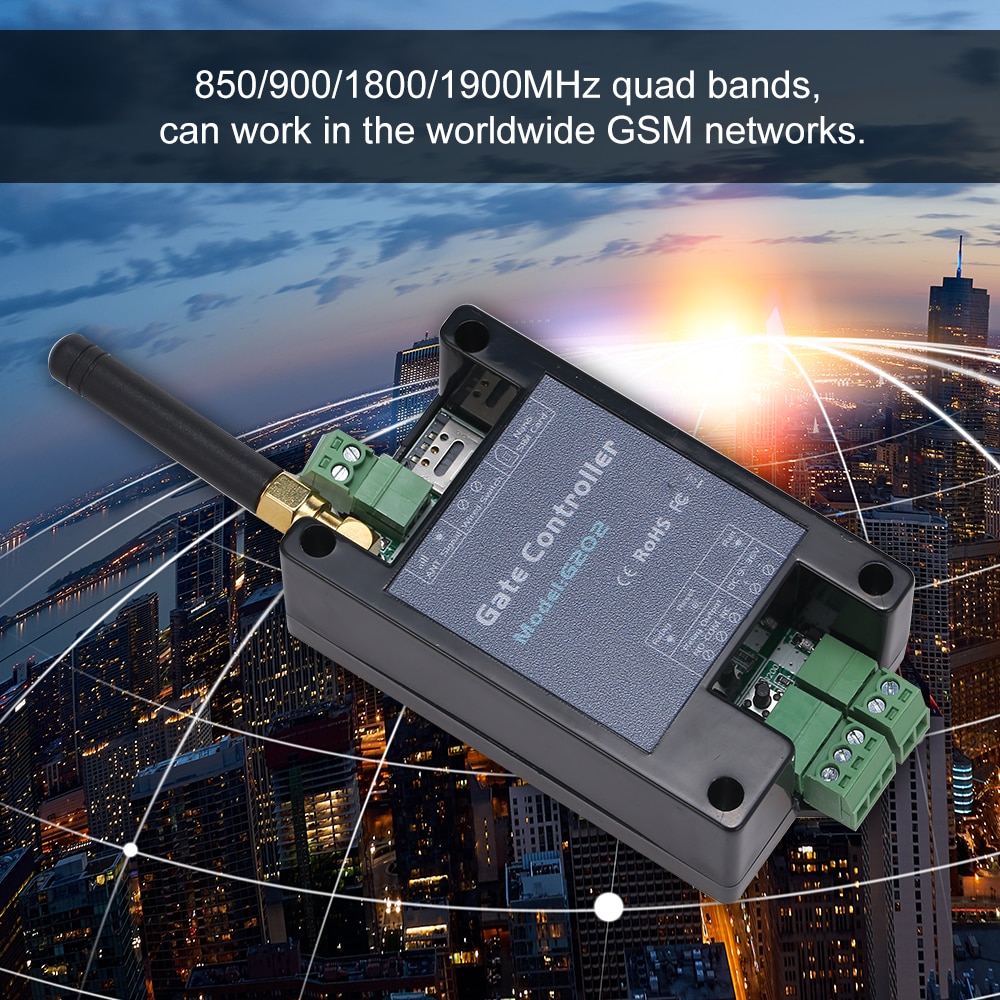 GSM Gate Controller, G202 4G GSM Wireless Gate Opener Relè Telecomando Di Accesso Porta Interruttore Di Ricambio