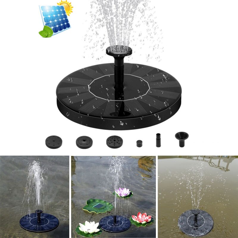 Mini Solar Powered Fountain Garden Pool Pond Solar Panel Floating Fountain Garden Decoration Water Fountain