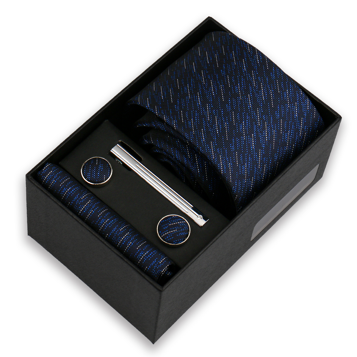 Conjunto de gravata de luxo para homens caixa de presente de negócios festa de casamento moda masculina conjunto de gravata paisley lenço abotoadura gravata-clipe terno presente para homem: Laranja