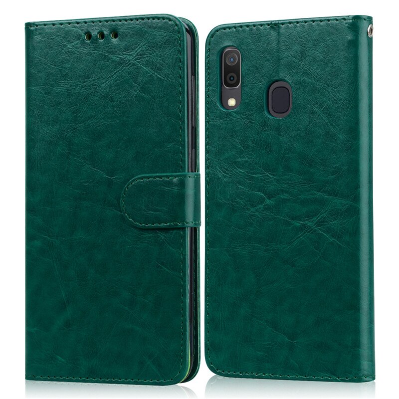 Custodia Flip in pelle per Samsung Galaxy A40 custodia A libro portafoglio custodia per telefono per Samsung A40 A 40 SM-A405F custodia magnetica Coque Fundas: Dark Green
