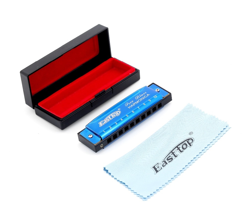 EASTTOP mouth organ 10 hole diatonic Blues harmonica,key of C,for beginner,player