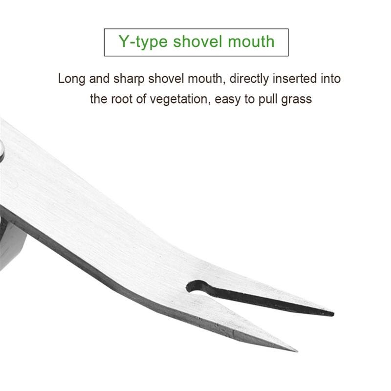1 pieza de herramienta de deshierbe de acero inoxidable para jardín, herramienta de deshierbe Manual de plástico, dispositivo de deshierbe Y pala tipo boca (amarillo)