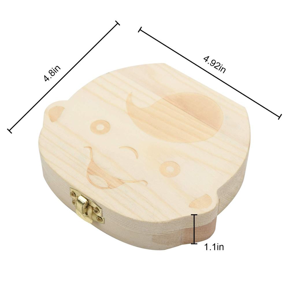 Baby Tooth Keepsake Box,Deciduous Teeth Milk Teeth Saver Boxes, Wooden First Tooth and Curl Memory Container for Child Newborns