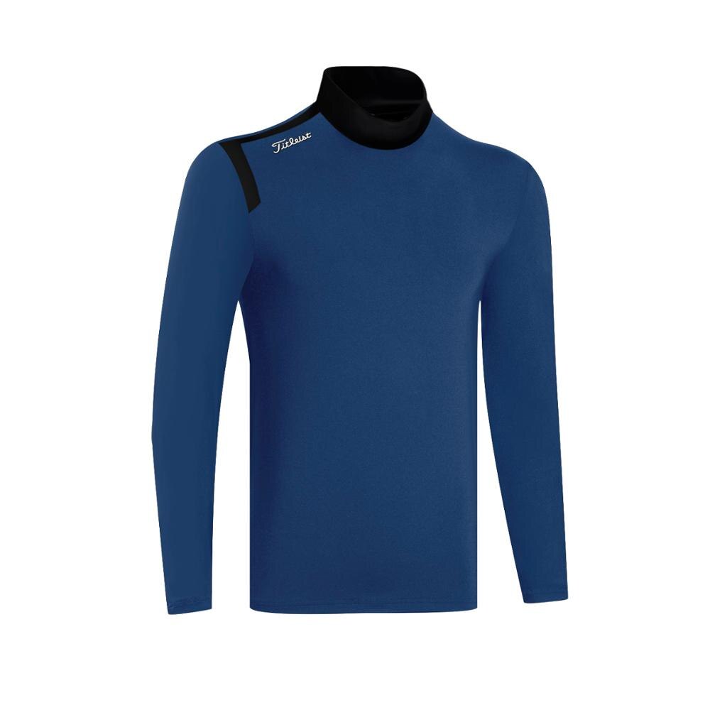 Ropa interior térmica de cuello alto elástico de otoño e invierno de manga larga de Golf para hombre, novedad: deep blue / L