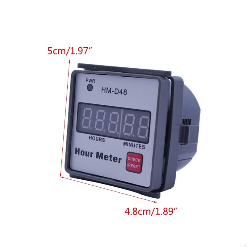 D84F 220V HM-D48 0‑999.99H TIMER HUR METER METER VOOR LAZN GENERATOR MOTOR