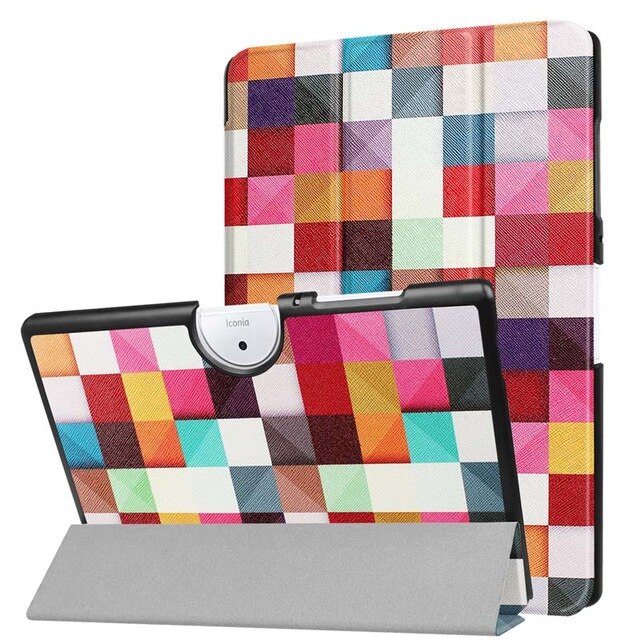 3in1 Magnetic Protective Cover Print Folio Stand PU Leather Case For Acer Iconia One 10 B3-A40 B3 A40 10.1'' Tablet +Film+Pen: color2