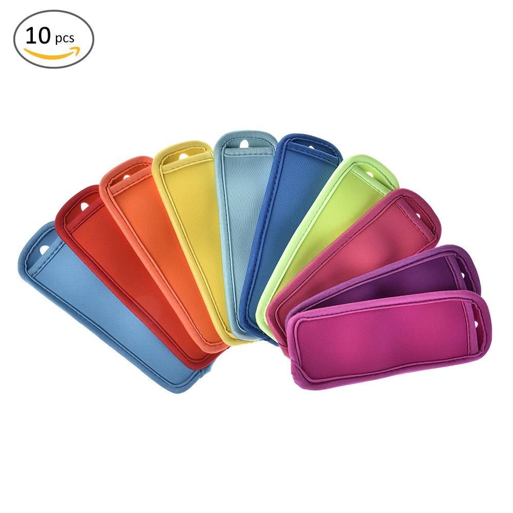 10 stks/set Kleurrijke Neopreen Popsicle Houder Vriezer Icy Pole Ice Lolly Sleeve Protector Voor Ijs Gereedschap Voor Party Supply