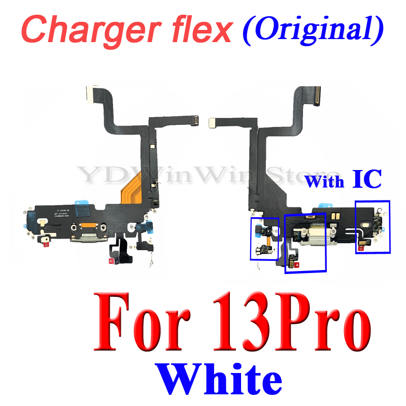 Dock Connector Charger Port Flex Cable For iPhone 13 Pro Max 13 mini USB Charging With Microphone IC Ribbon Replacement
