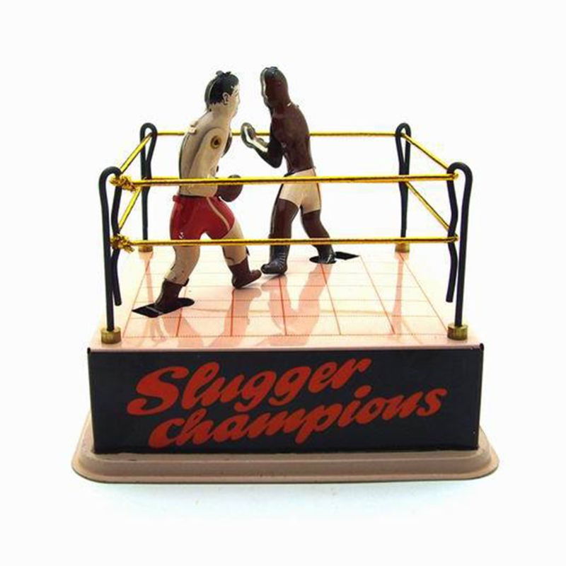 Klassieke Vintage Tin Speelgoed Boksen Ring Worstelen Boxers Met Wind-Up Sleutel Volwassenen Novelty Retro Stijl