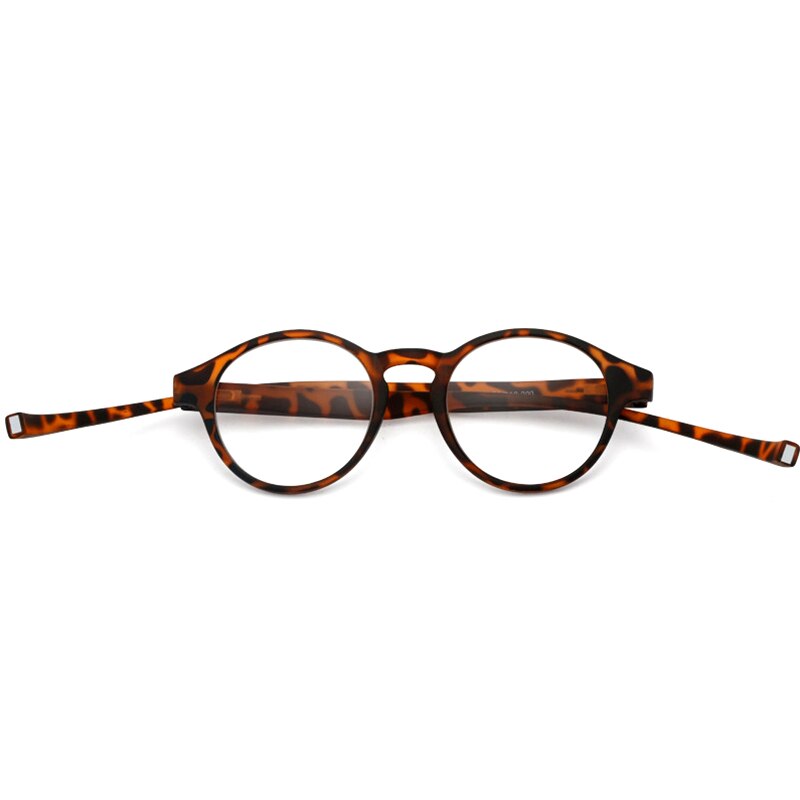 Portable Hanging Neck Magnet Reading Glasses for Men Women Presbyopic Glasses Round Frame Magnetic Readers black tortoise shell