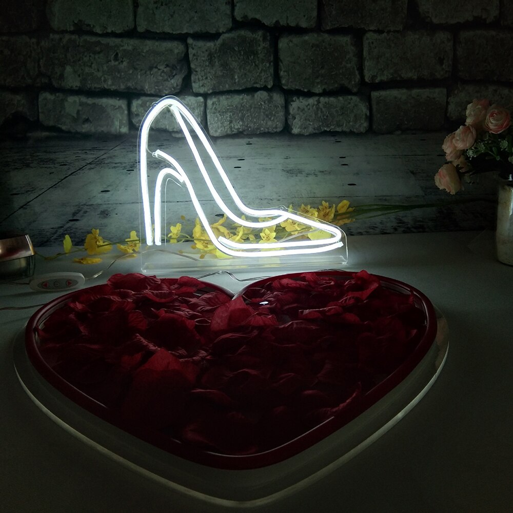 Ins Led Neon Sign Decoratie Shop Draagbare Hoge Hakken Dimmen Neon Voor Patry Voorstellen Huwelijk Thuis decor