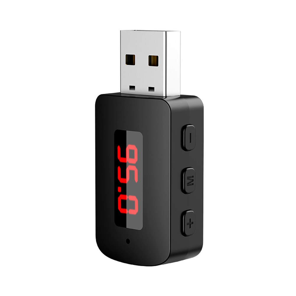 Auto Bluetooth 5.4 FM-zender USB draadloze audio-adapter Handsfree bellen Carkit met microfoon HIFI Stereo voor auto FM-radio: Default Title