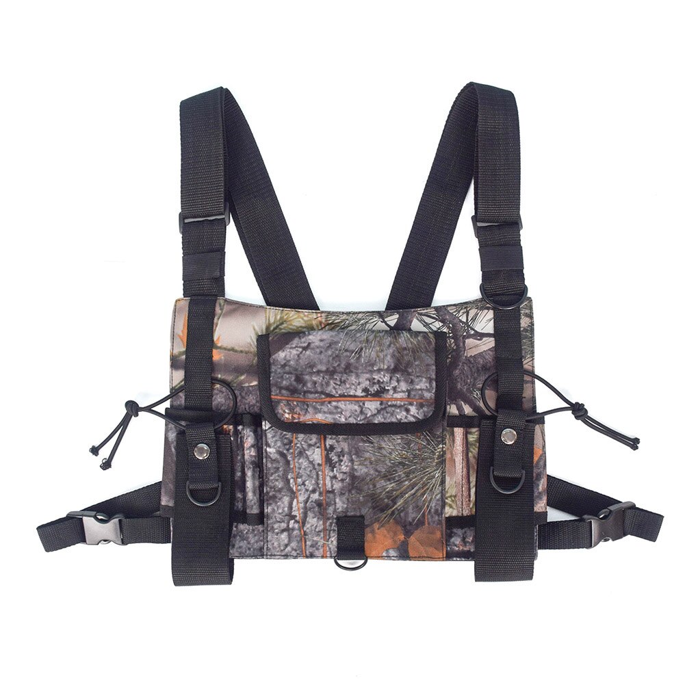 Radio Harness Chest Rig Bag Pouch Holster Vest for Two Way Radio Walkie Talkie DO2