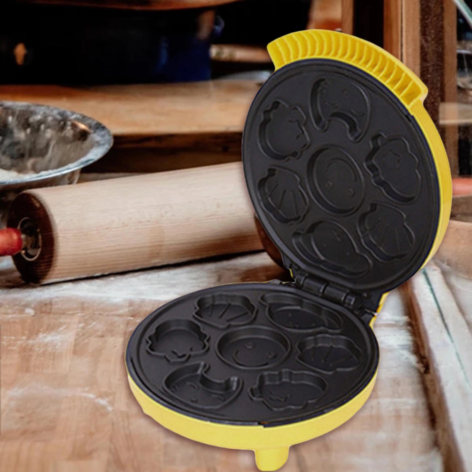 Household Mini Electric Kids Non-stick Cake Maker Cartoon Cake Mold Breakfast Waffle Bread Machine Double-sided Heating Egg Cake