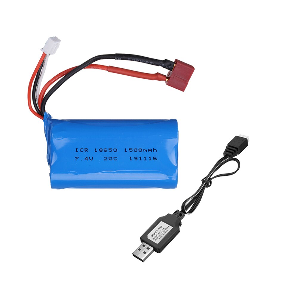 Batteria 7.4v 2S per 1001 1002 HB ZP1001 HB ZP1002 accessori auto telecomando 7.4v 1500mah batteria li-po 20C 18650 T spina: 1pcs USB