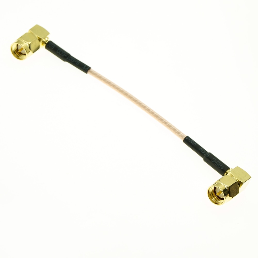 SMA macho, ángulo recto a SMA macho, Cable de Cable en espiral de RF de ángulo recto de 6 pulgadas, puente RG316 de 10cm, 15cm, 50cm