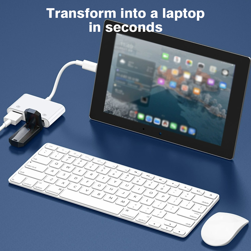 Byscoon 3 en 1 Lightning a USB/lector de tarjetas Lightning para iPhone 14 13 12 11 Pro iPad convertidor de carga para adaptador iOS OTG