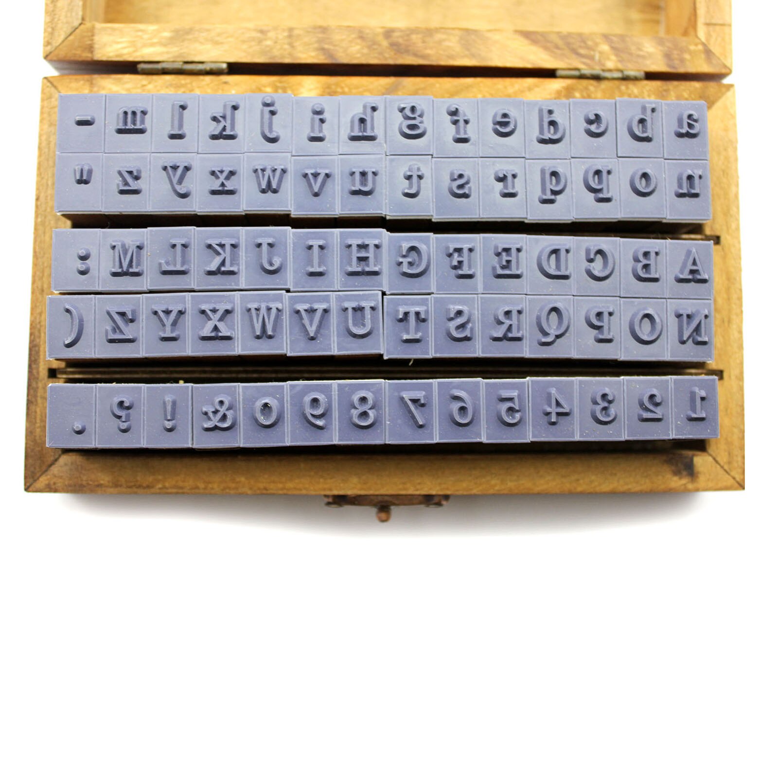 Regular Script 70Pcs Vintage Alphabet Number Symbol DIY Wooden 70pcs