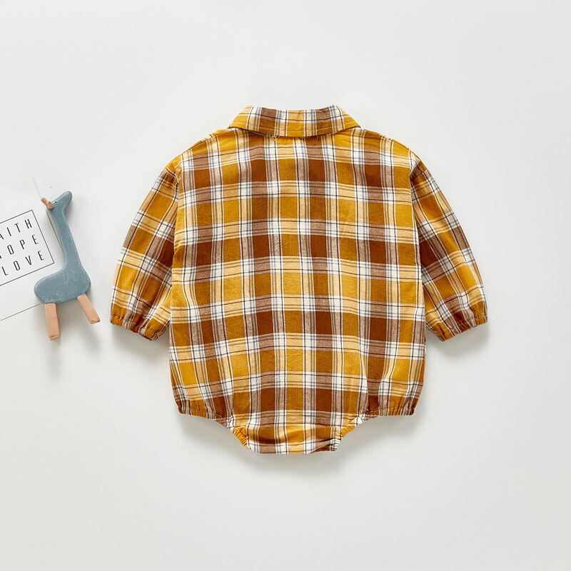 Milancel spring jongens jongenskleding geruite bodysuit met lange mouwen baby jongenspak