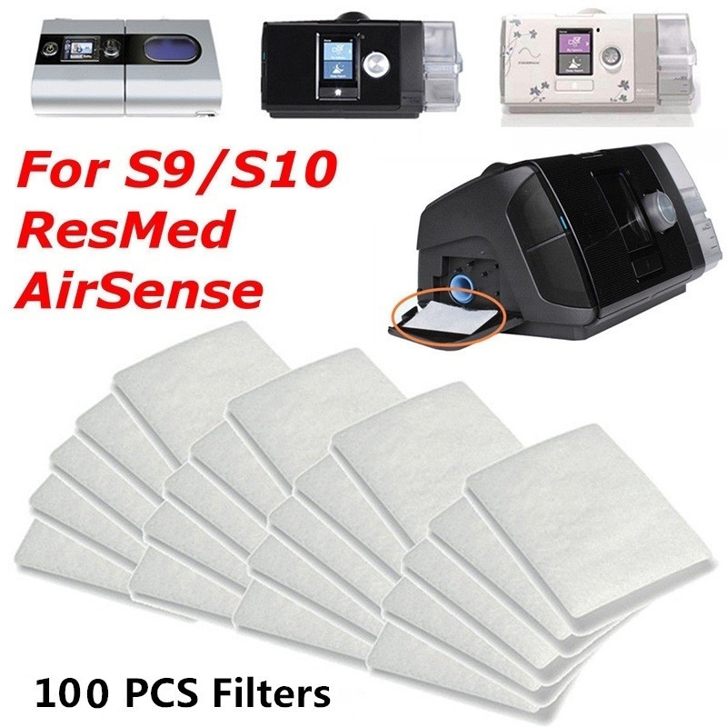 100 stk.  s9/s10 cpap engangs universelle erstatningsfiltre til resmed airsense