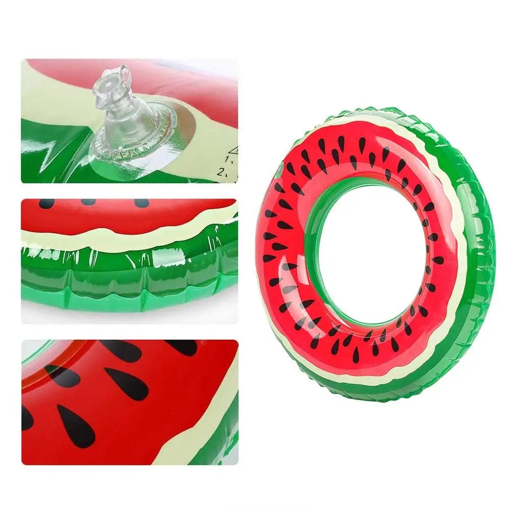 1 pc vattenmelonmönster badring för vuxna barn uppblåsbar madrass poolparty simning sommar strand flyta vattensport
