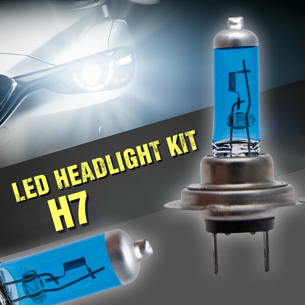 12V 100W 8500K Xenon Hid Super White Effect Look Headlight Lamps Light Bulbs H7 Car Headlight Bulbs