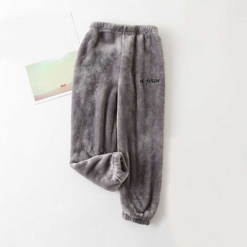 Hembyxor för barn vinter flanell pyjamasbyxor flickor pyjamasbyxor lounge wear barn sovbyxor