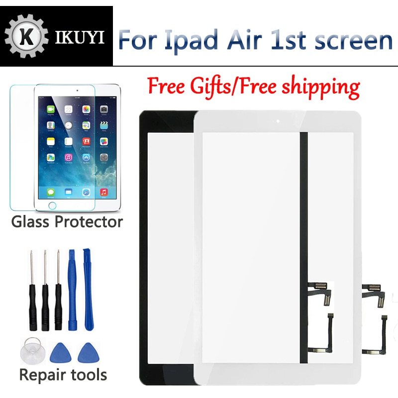 for iPad Air 1 Touch Screen 5th Digitizer and Home Button Front Glass Display Panel Replacement A1474 A1475 A1476