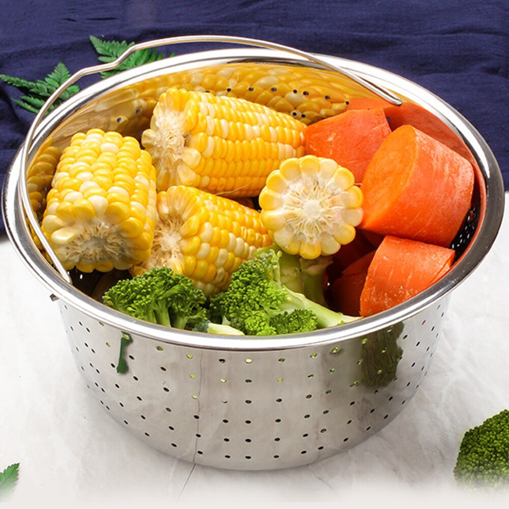 Stainless Steel Kitchen Steam Basket Pressure Cooker Anti-scald Steamer Multi-Function Fruit Cleaning Basket Cookeo Accessories