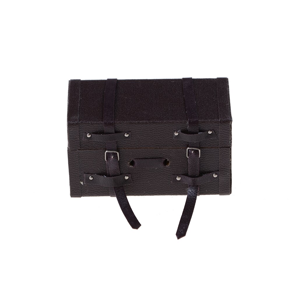 1 STÜCK Gepäck Braun Miniatur Tragen Jahrgang Leder Holz Koffer Gepäck klassisch Spielzeuge vorgeben abspielen Möbel Spielzeug Zubehör