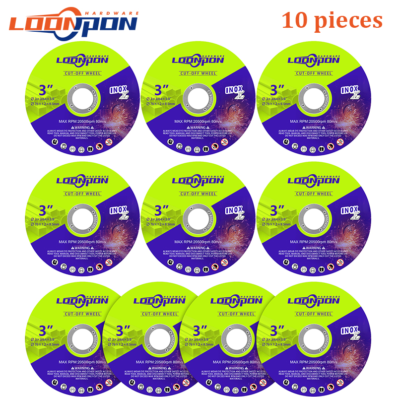 Loonpon 3 Zoll/75 mm Metall-Trennscheibe, Trennscheiben, Kreissägeblatt, Schleifscheiben, Winkelschleifer, Rad für Edelstahl: Silber