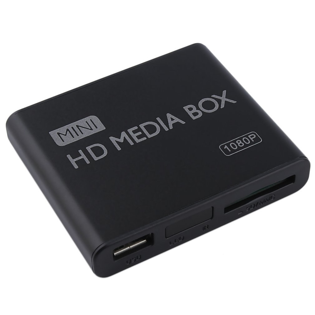 Mini reproductor Multimedia caja de TV Video reproductor Multimedia es macho Full HD 1080P HDMI USB quitar apoyo MKV RM-SD USB SDHC MMC HDD-HDMI