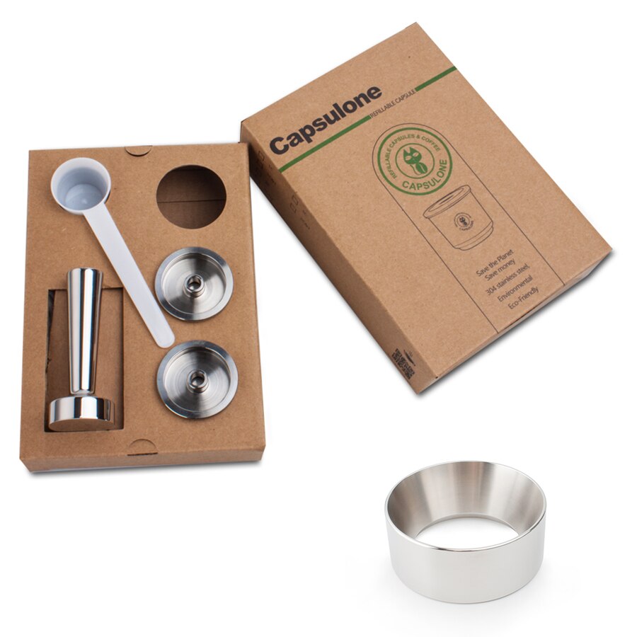 Capsules de café rechargeables et réutilisables, dosettes en acier inoxydable, compatibles avec la Machine à café lily: 2pod 1tamper 1ring