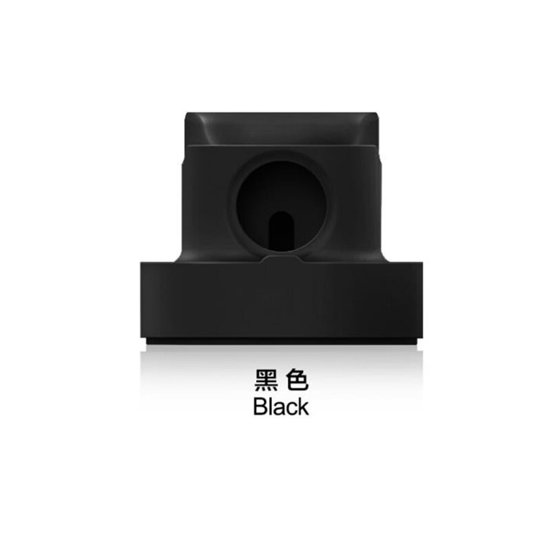 2 in1 silikone oplader holder til apple watch/iphone/airpods 1 2 ladestation hurtig oplader induktion dock iphone tilbehør: Sort