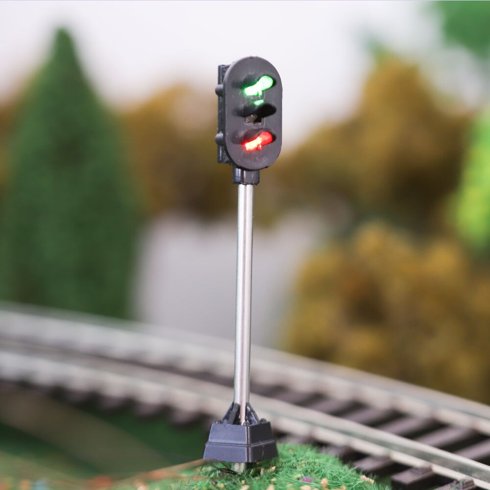 3 Stks/partij Miniatuur Spoorweg Trein Verkeerslichten Model 12V Led Lamp Spoorlijn Landschap Lay-Out Materialen Diorama Kits