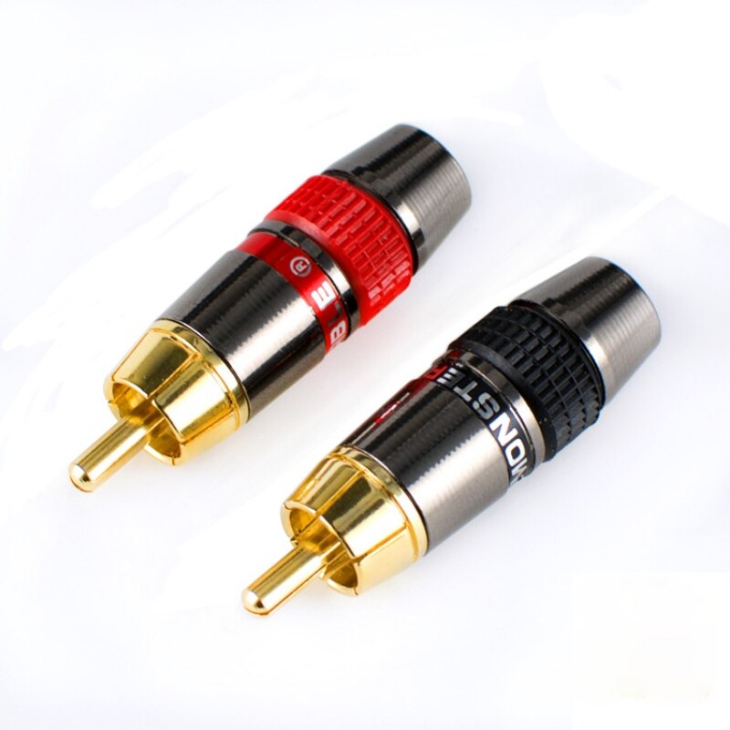 4 stk/parti monster guld rca lotus stik lydsignal terminal