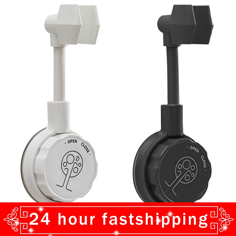 RecabLeght Suction Cup Shower Holder Black Adjustable Shower Head Holder Universal Bathroom Showerhead Bracket Nozzle Base Stand