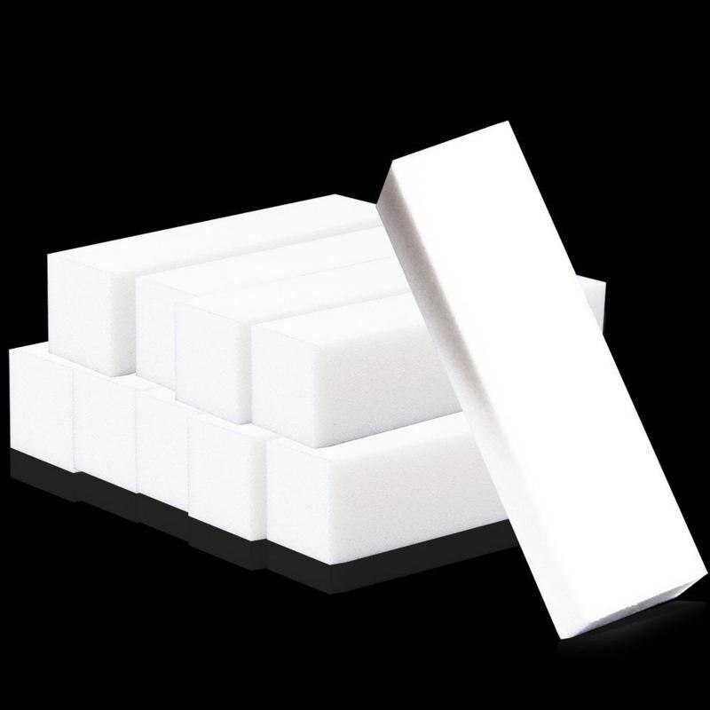 1PC White Nail File Polishing Soft Plastic Manicure Tofu Block Sponge Sandpaper Durable Polishing Manicure Buffer Block