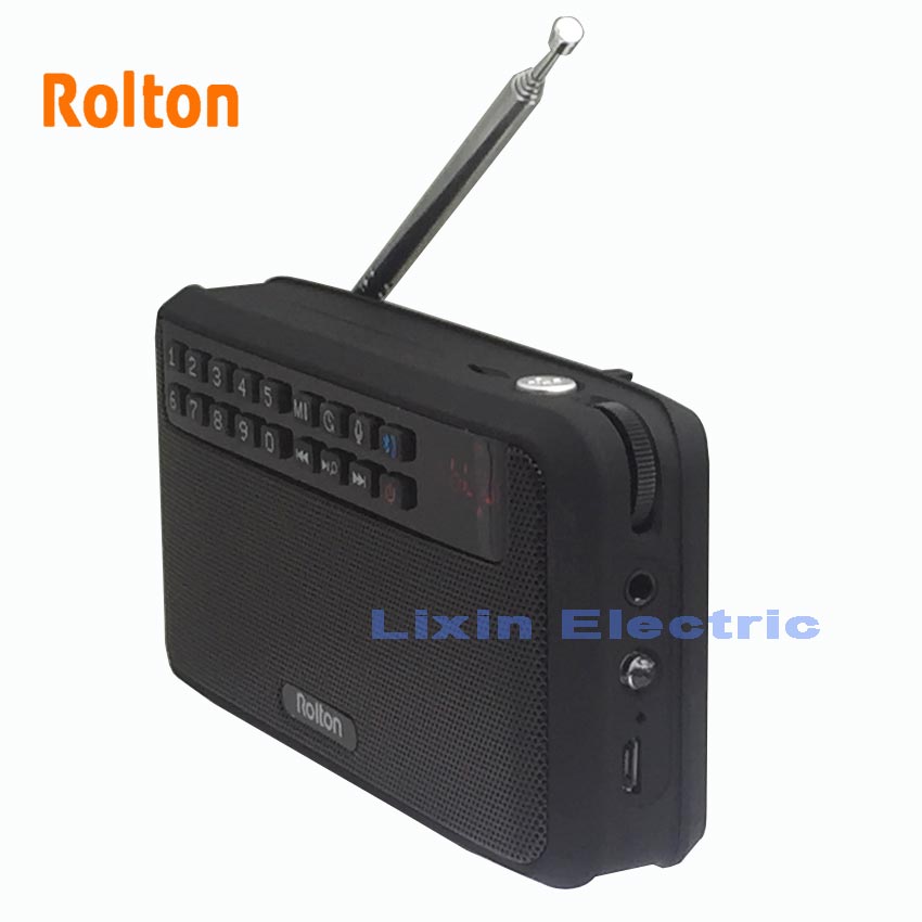 Rolton  e500 bærbare bluetooth-højttalere bas dual track højttaler sport og stereo fm radio tf kort usb  mp3 søjle og lommelygte