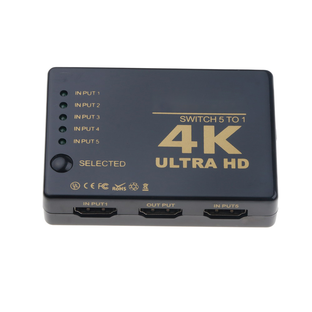 Kebidumei 4K * 2K Ultra Hd 3D 4K Switch Switcher Hdmi-Compatibel Splitter 1 Ingang 5 uitgang Hub Met Ir Afstandsbediening