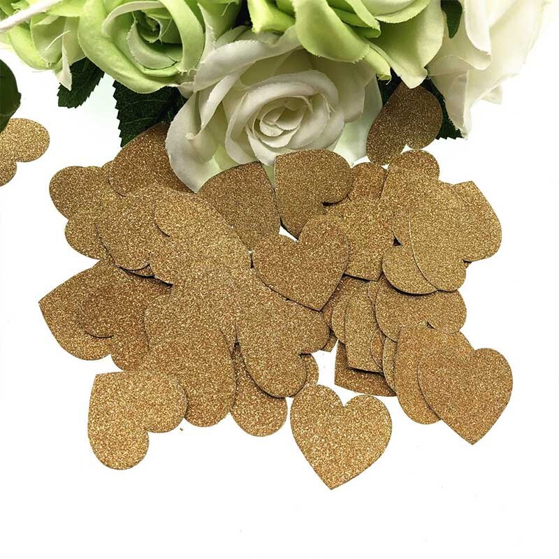 Rtificial-pétalos de lanzamiento, 100 unidades por paquete, trajes de romántica, suministros decorativos, Confett de amor colorido en forma de corazón: Dark goldenrod