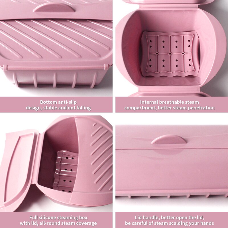 Kitchen Food Silicone Silicone Steamed Crab Rice Fish Bowl Steamer Microwave Oven Silicone Steamer with Lid