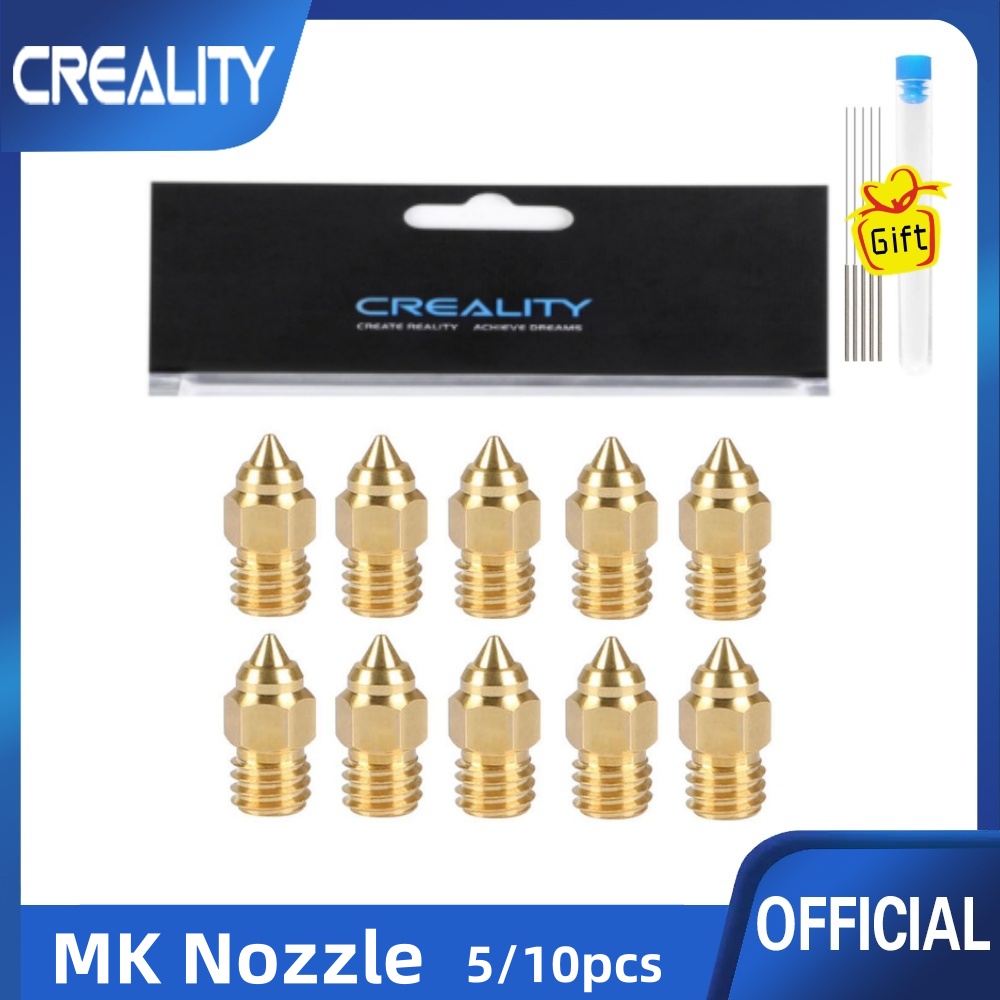 Creality Hotend Estrusore MK Kit ugelli in ottone 0,4 mm 5/10 pezzi/set per stampante serie CR-6 SE / Ender-3 / Ender 5