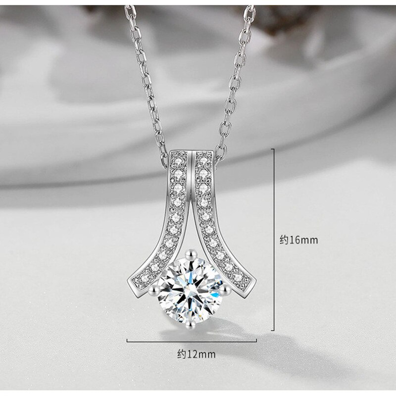 Gorgeous Cubic Zirconia Necklace - 925 Silver Filled, Blue Emerald Cut Stone - Jewelry Gift