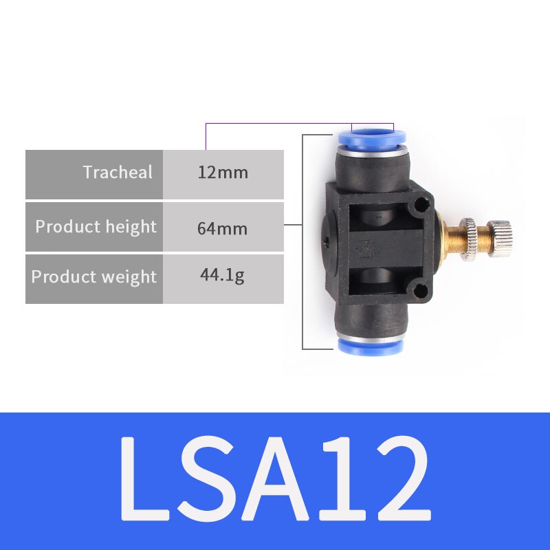 Pneumatic Fittings LSA 4mm 6mm 8mm 10mm 12mm Air Water Hose Tube One Touch Straight Push-In Plastic Quick Connector Tube Fitting: LSA12
