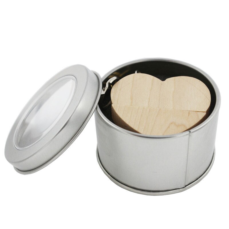 JASTER USB 2,0 holz usb + metall box usb flash memory stick usb-stick 4GB 8GB 16GB 32GB 64GB hochzeit: 4gb / A