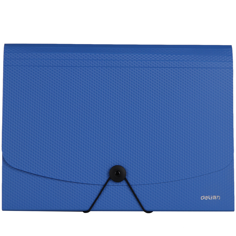 Deli Business Style Expanding Wallet 13 case A4 Size File Folder Bill Document folder for A4 papers Folders for documents holder: blue