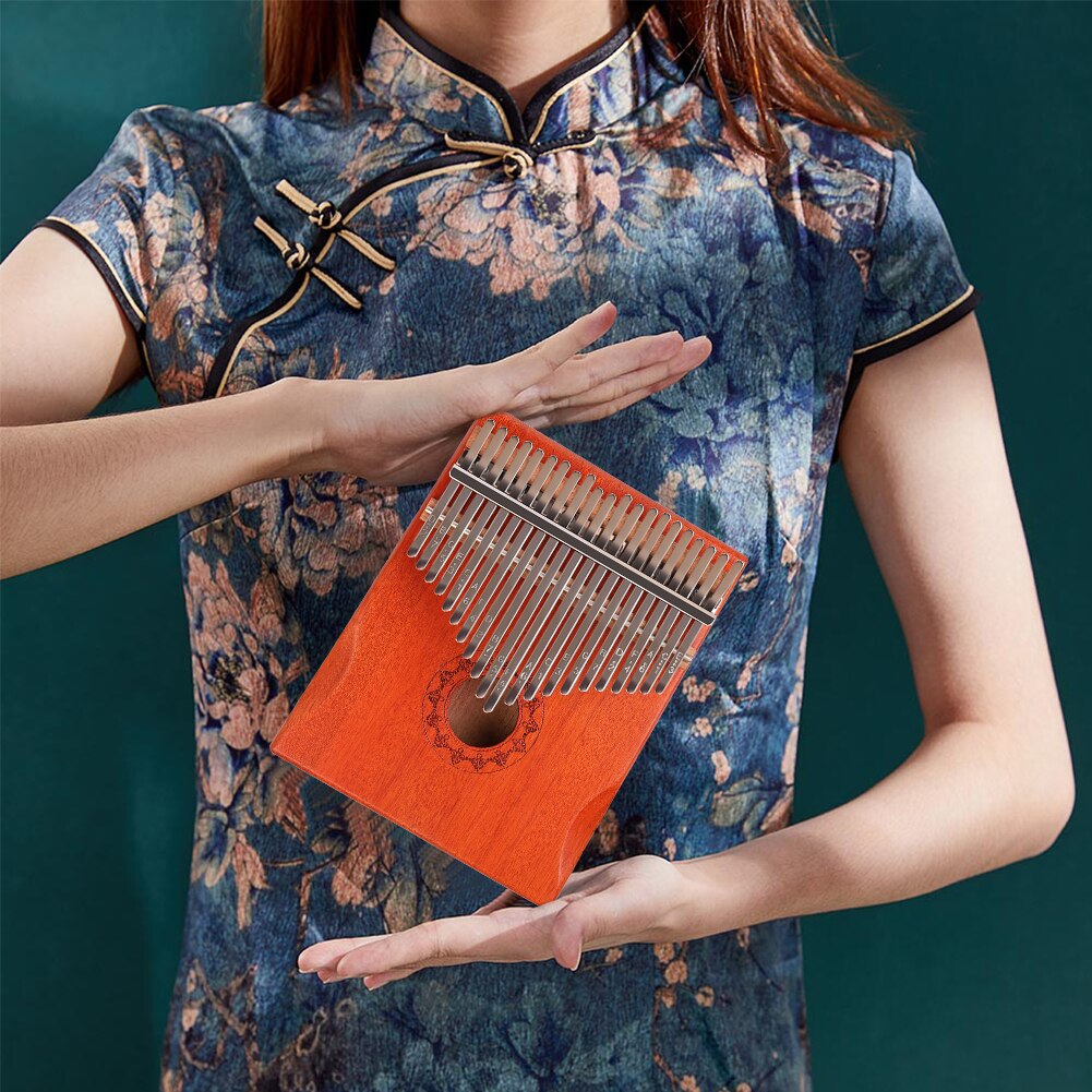 21 Keys Kalimba Musical Instrument Lightweight Portable Mahogany Wood Thumb Finger Piano Music Elements for Beginner