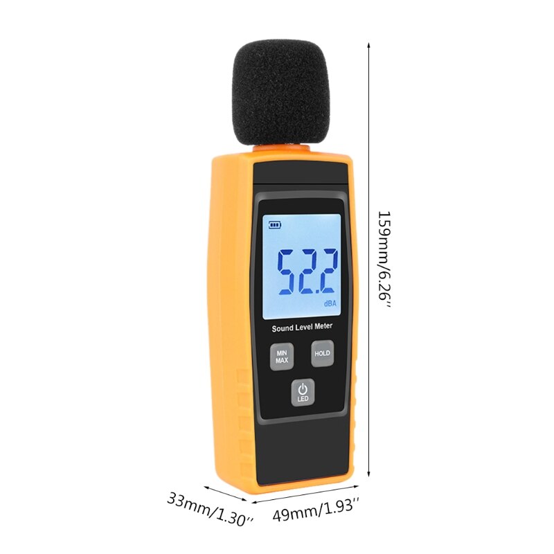 Rz1359 lcd decibel meter digital lydniveau tester støjmåling 30 ~ 130db q84d